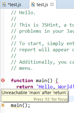 JSHint validation