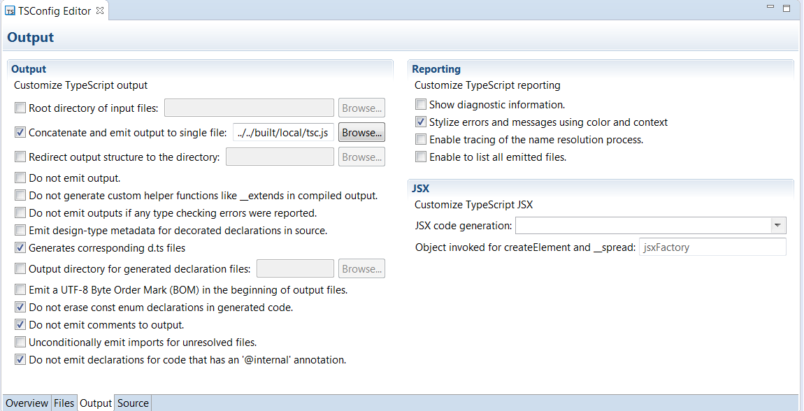 Output page